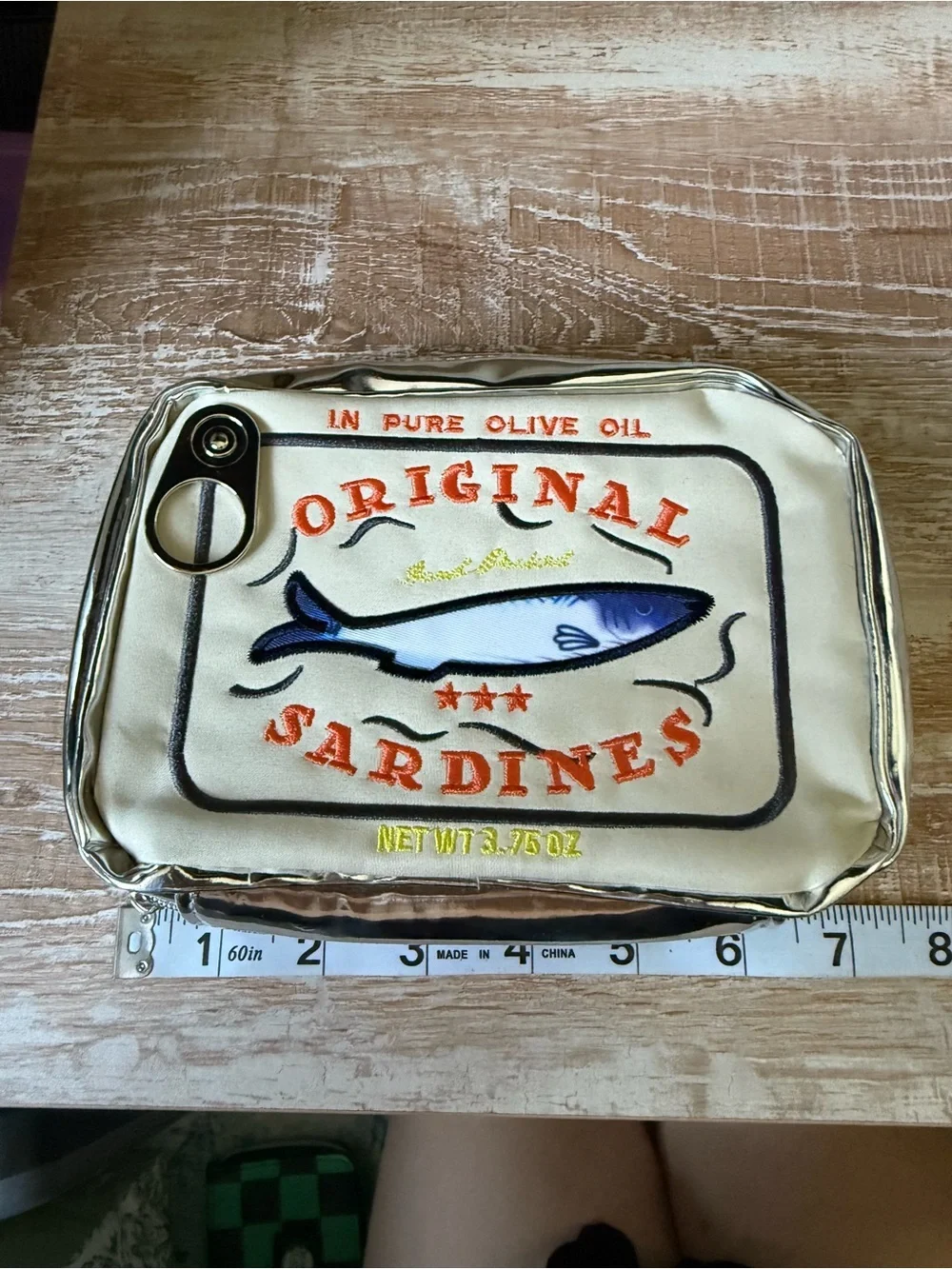 Original Sardines Novelty Pouch - Cream & Blue